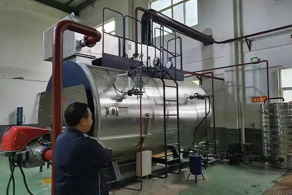 Oil fired hot water boiler